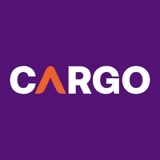 Logo Cargo blanc et orange sur violet