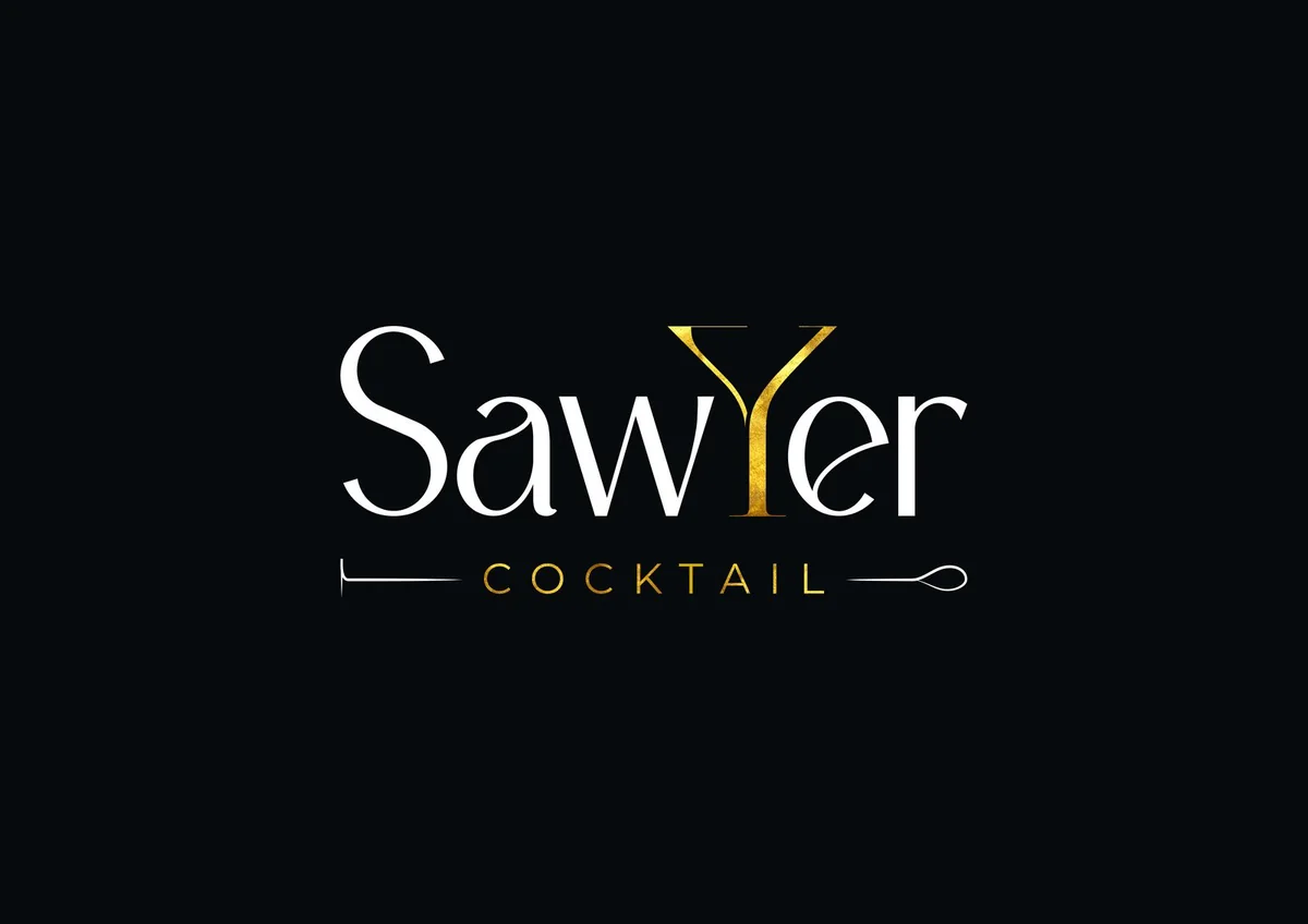 Logo Sawyer en cours d'affinage, le Y doré en forme de verre